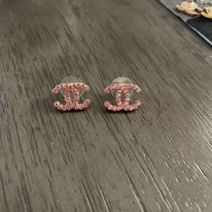 Chanel button earrings